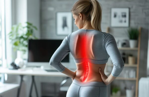 Stres psychiczny może nasilać ból pleców mimo prawidłowych badań, przez wzrost napięcia mięśni i obniżenie progu bólu; zwykle 6–10 sesji rehabilitacji.